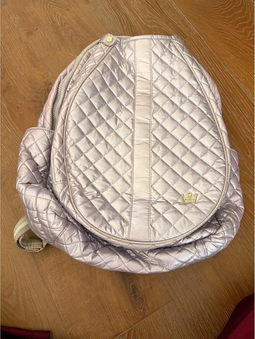 Oliver Thomas Quilted Metallic Lavender Purple Tennis Backpack